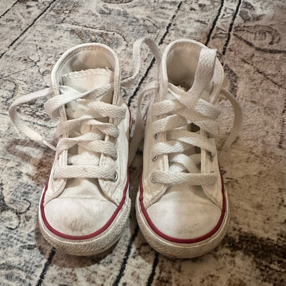 Toddler high top white converse